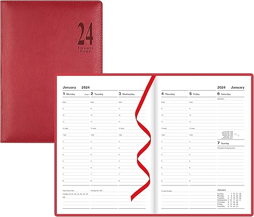 Miniatura 10 de LETTS Milano - Agenda semanal A5, 12 meses, enero a diciembre de 2023, vista semanal con citas, 8.25 x 5.875 pulgadas, rojo (CTO3XURD-23)