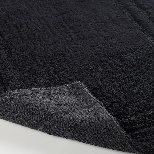 Miniatura 5 de SUPERIOR Juego de 2 alfombras de baño antideslizantes, ultra afelpadas, suaves y absorbentes, 100% algodón peinado, juego de alfombras de baño