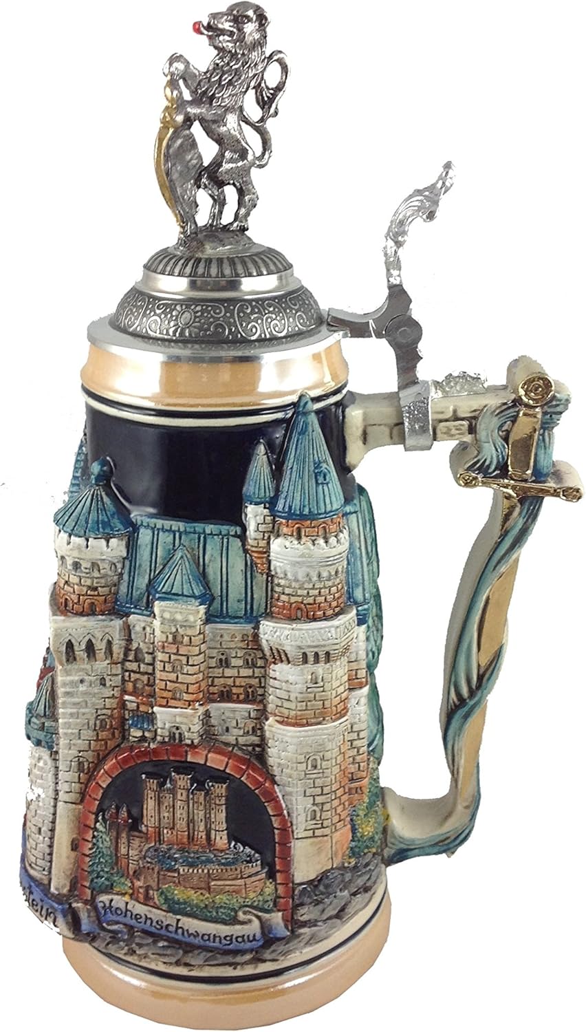 Zöller & Born German Beer Stein Neuschwanstein 1 liter tankard, beer mug ZO 1998/9910