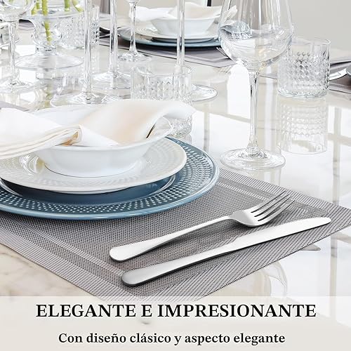 Miniatura 6 de Juego de cubiertos de 24 piezas con cuchillos de carne para 4 juego de cubiertos de acero inoxidable juego de cubiertos pulido espejo juego de