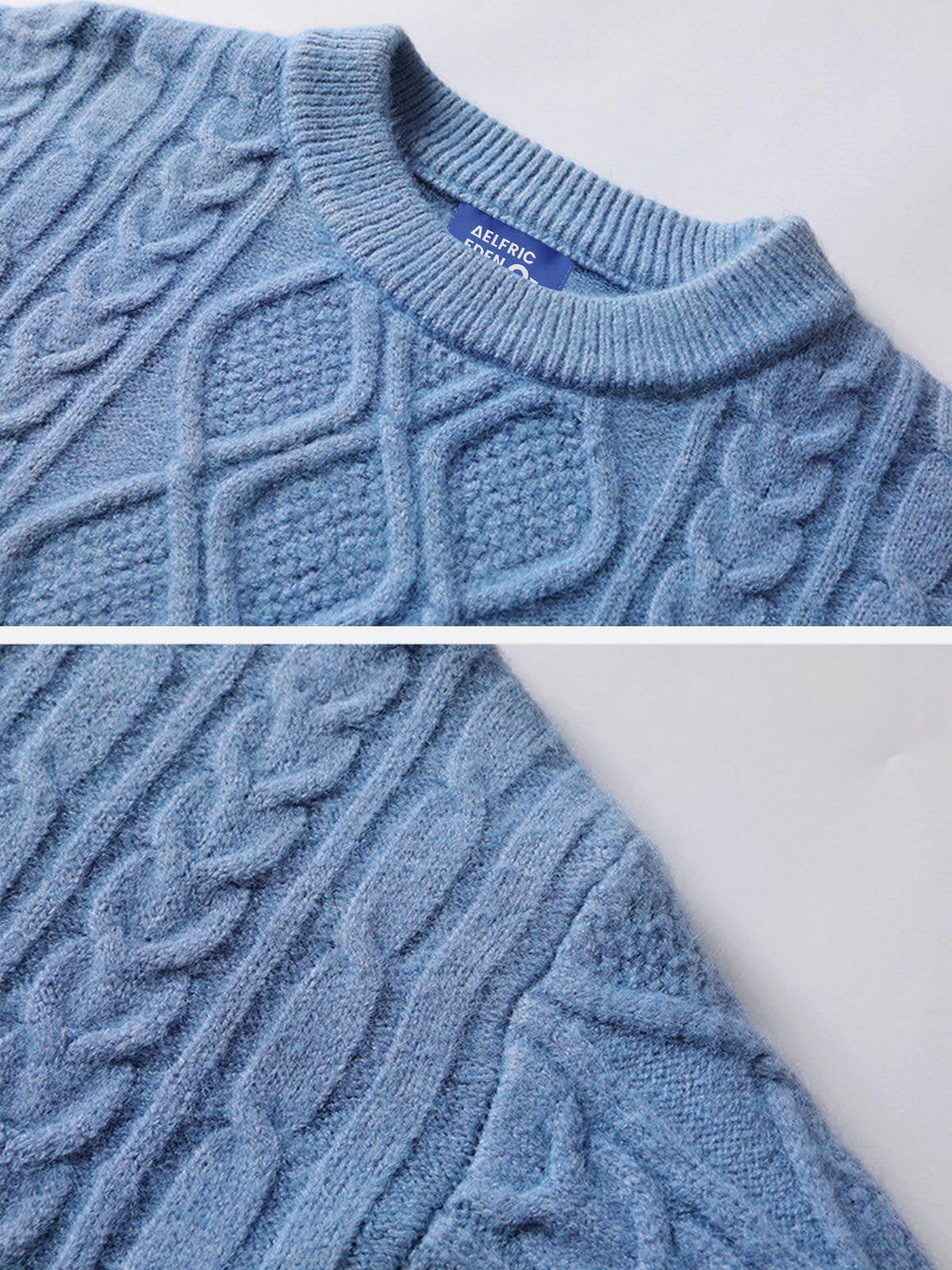 Aelfric Eden Herren Basic Pullover Damen Oversized Strickpullover Rundhals Unisex Einfarbig Pulli Gestrickt Lose Winterpullover Casual Sweater