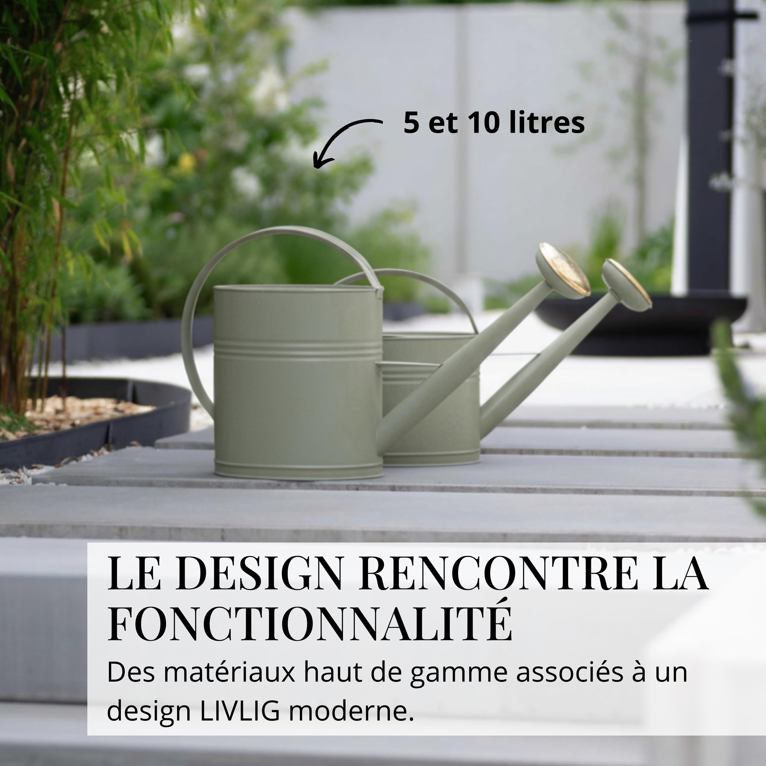 Arrosoir 10l, Arrosoir métal pour jardin & balcon, Arrosoir de haute qualité 10 litres en métal galvanisé, Arrosoir avec pomme amovible, Arrosoir rétro avec pomme en laiton, Arrosoir vert