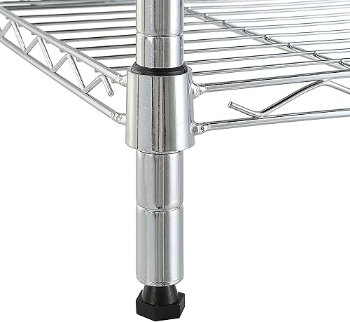 Miniatura 5 de Tienda Basics Estantería de almacenamiento ajustable en torre de 5 estantes, cromada, 16 pulgadas de profundidad x 16 pulgadas de ancho x 54