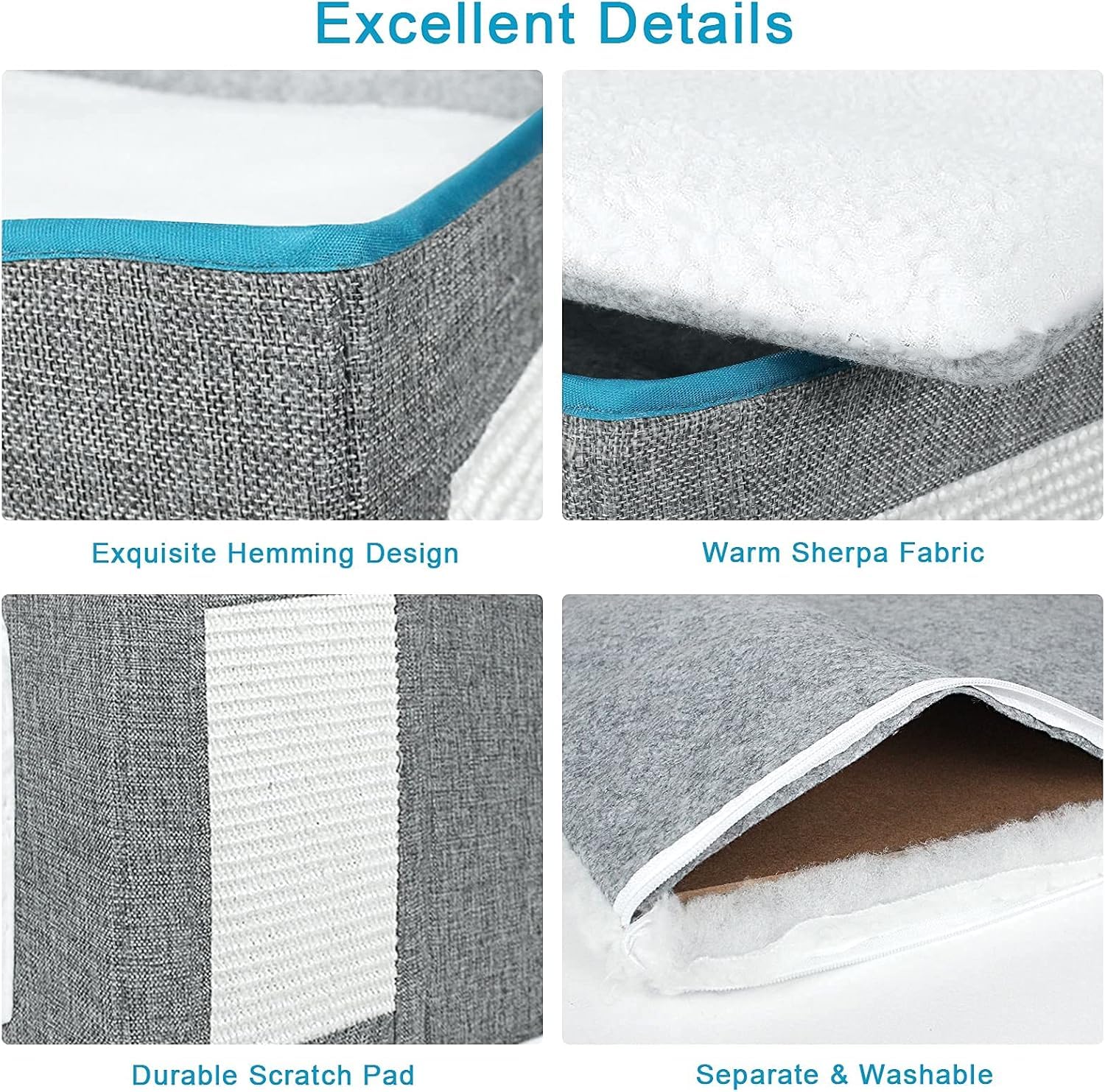 سرير للقطط المنزلية من ايسيورا، كهف كبير للقطط المنزلية والحيوانات الأليفة مع كرة ناعمة معلقة ولوح خدش، مخبأ قطط قابل للطي