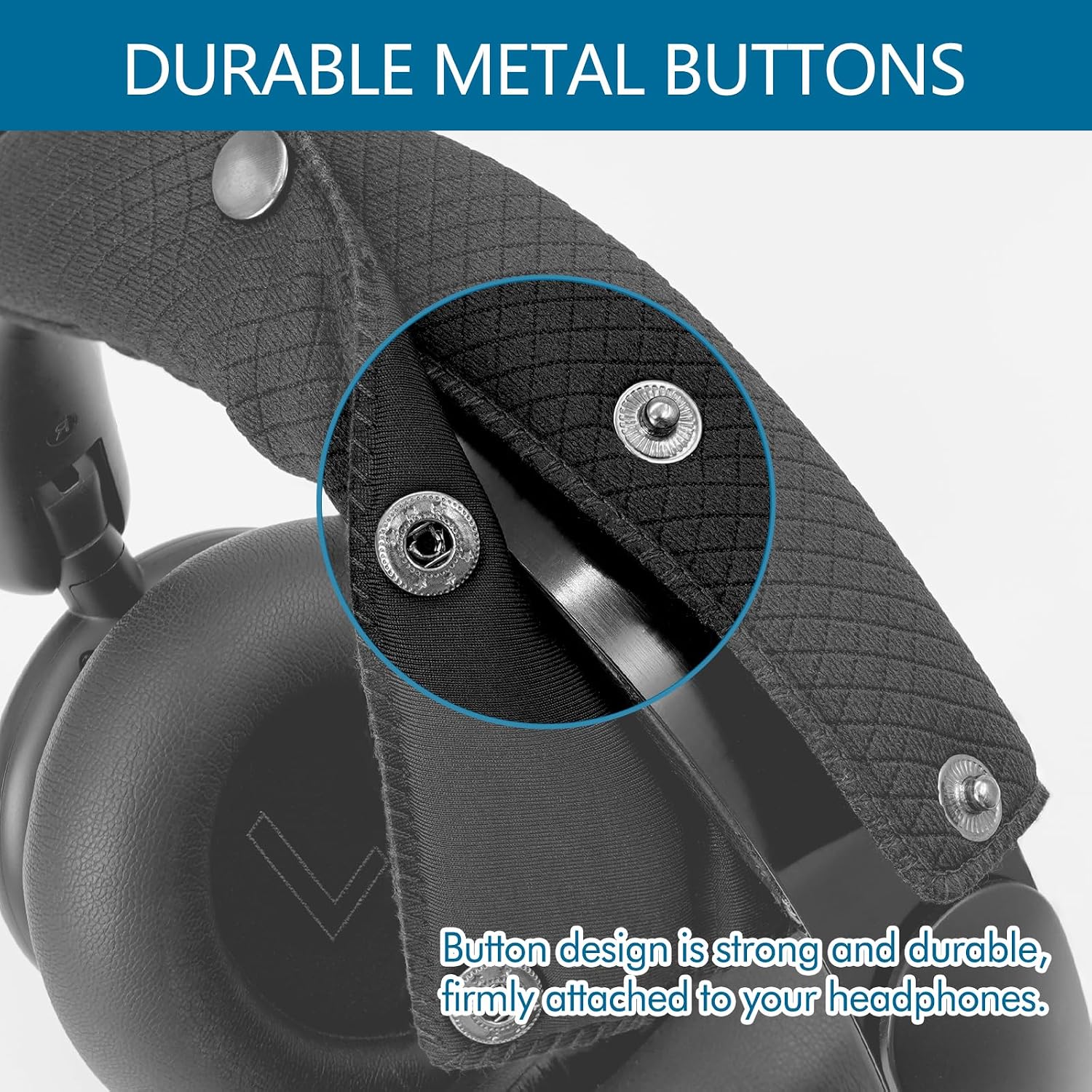GEVO Headphone Headband Cover for Anker Soundcore Q20,Q20i,Q20+,Q30,Q35,Q45 Headsets,Sponge Fabric Material Headband Cushion Easy Installation No Tool Needed (Black) image 5