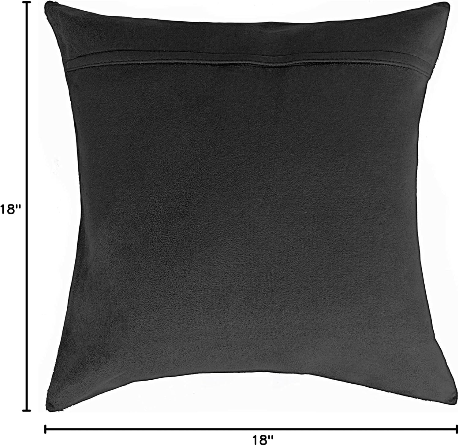 Set of 2, Natural Torino Cowhide Throw Pillows with Poly Insert | Kobe Accent Pillows Handcrafted from 100% Cow Hide, Black & White, 18 in x 18 in