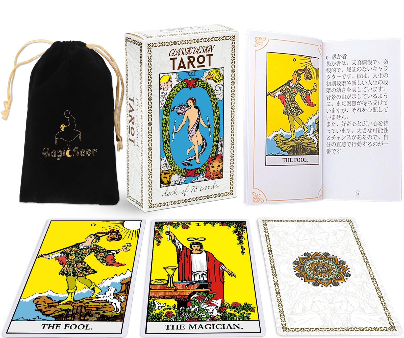 Amazon.co.jp: MagicSeer クラシックなタロットカードの定番78枚