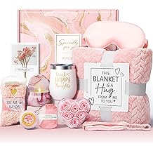Birthday Gifts for Women Self Care Get Well Soon Gifts, Rose Relaxing Spa Gift Basket Thinking of You Care Package with Flannel Blanket, Unique Gift Ideas for Her Mom Wife Girlfriend Friend Sister