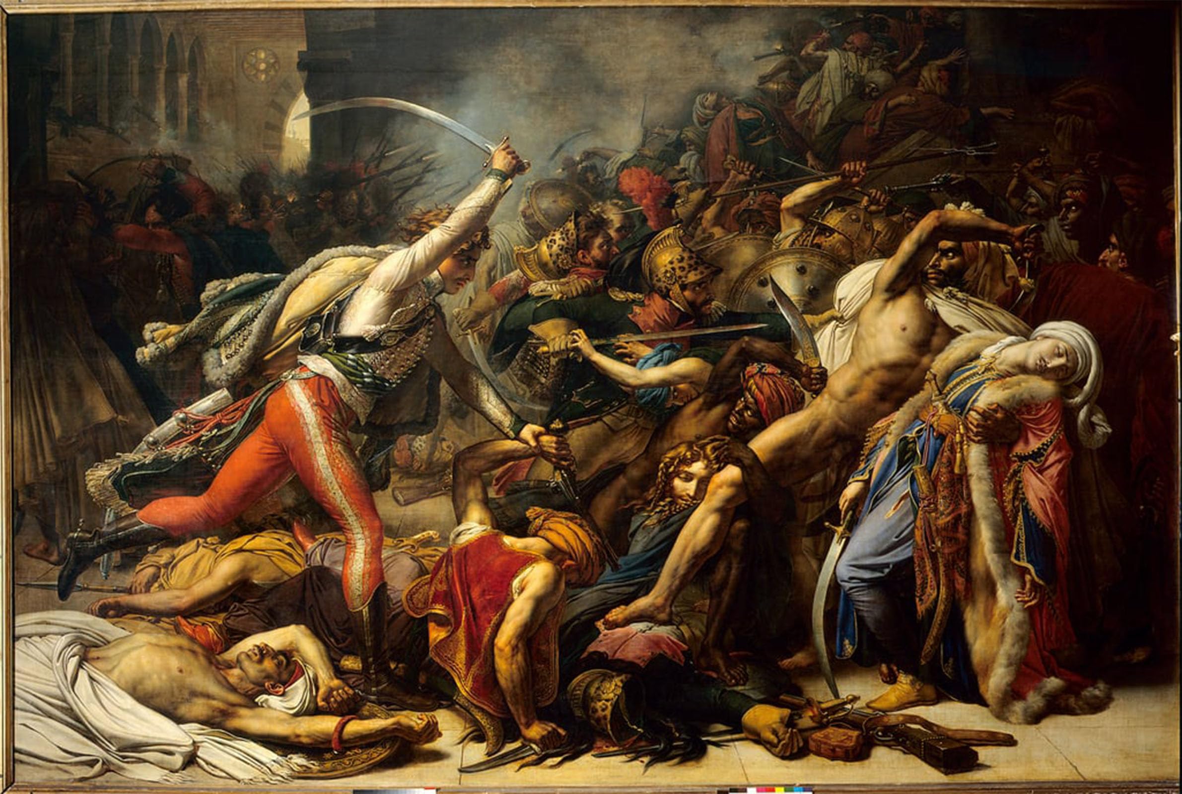 SERENDIPITP Vintage Wall Art Canvas Nordic Poster Canvas Print Picture the Revolt of Cairo October by Anne Louis Girodet De Roucy Trioson Wall Art Poster for Home Decor 60x90cm