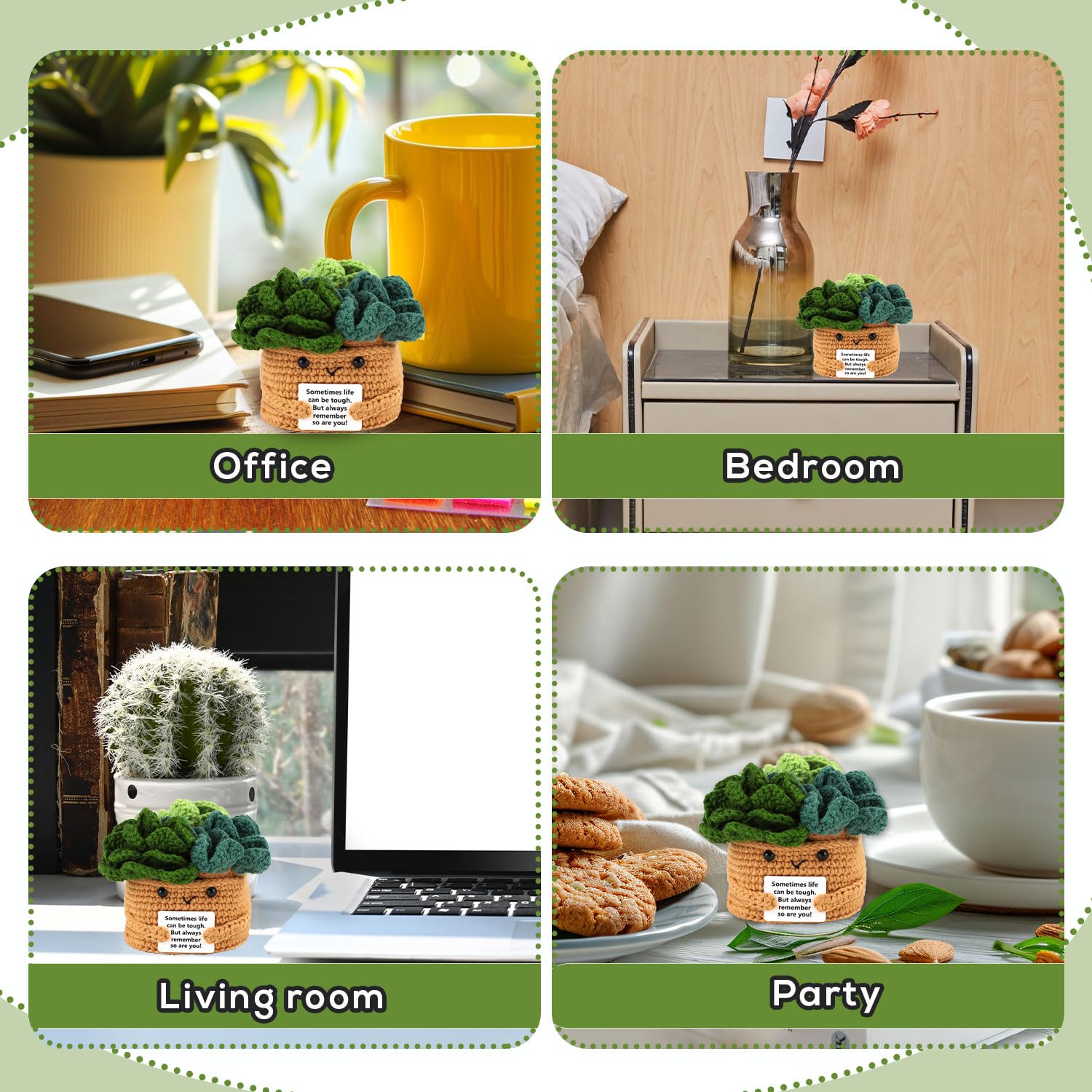 Amazon.com: lasuroa Positive Flower Pot, Coasters Crochet Flower