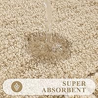 Vista 4 de Pauwer Juego de alfombras de baño de 3 piezas con contorno en forma de U, tapete de baño de microfibra absorbente de felpa antideslizante, lavable a