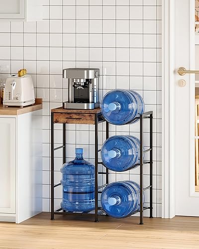 Soporte para jarra de agua de 5 galones, organizador de botellas de agua, soporte de botellas de 3 niveles con cajón, piezas de repuesto para