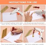 Luxiv Sealing Wax Sticks 12P with Glue Gun, 5.4" Sealing Wax Sticks 10Mm Fire Manuscript Glue Gun Wax Seal Stamp for Wedding Invitations, Envelopes Sealing, Pac 5.4 X 0.4In Gold
