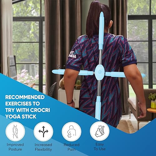 Miniatura 5 de Estirador de espalda para aliviar el dolor inferior – Corrector de postura de cuello y barra de alineación de columna vertebral – Barra de yoga para