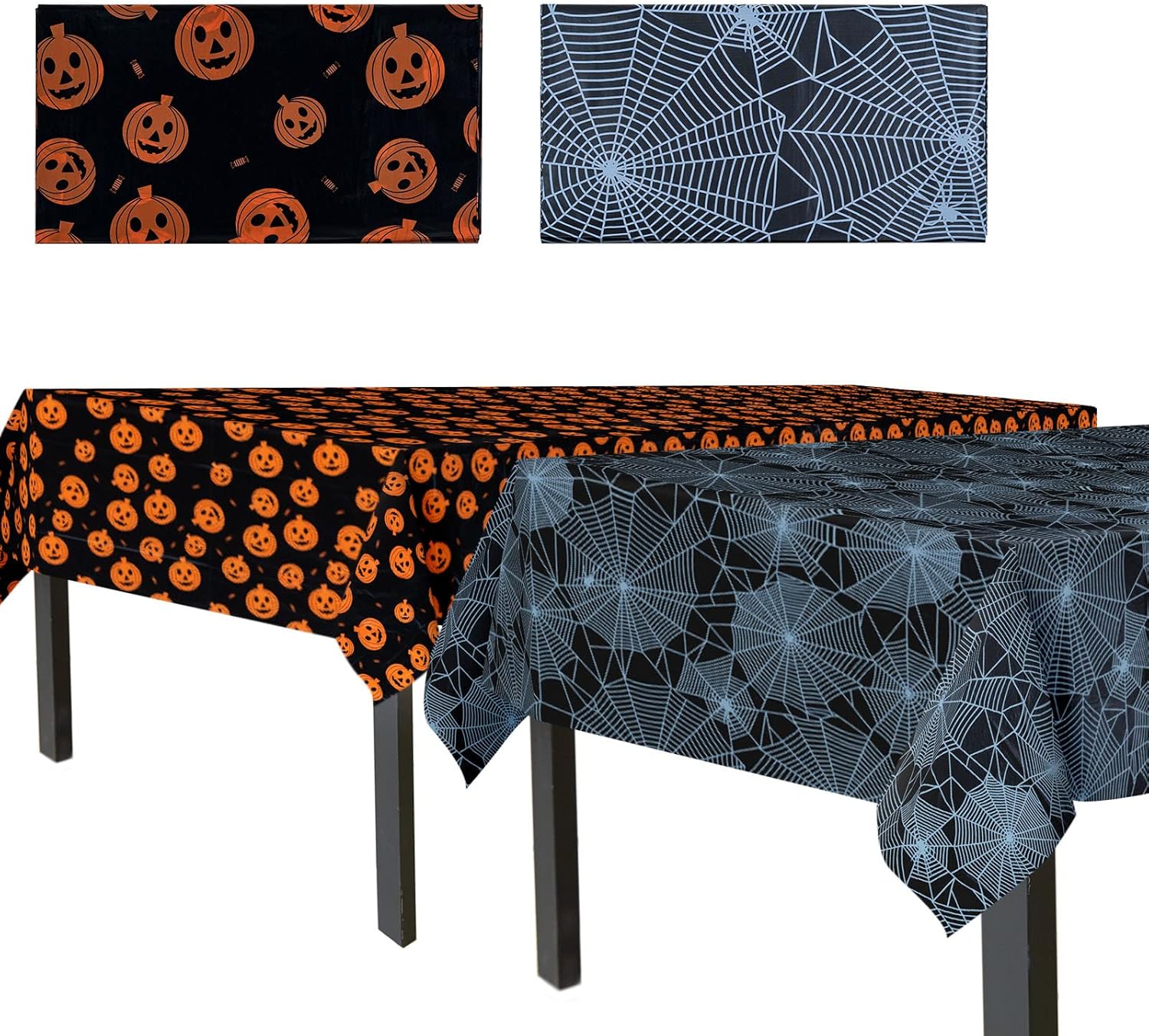 Confettiville Halloween Tablecloth, 2Pack Disposable Halloween Table Cloths