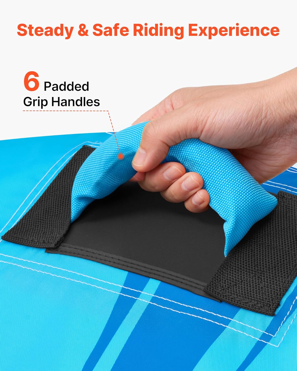 VEVOR Towable Tubes for Boating, 1-4 Riders Inflatable Boat Tubes & Towables, 340-680 lbs Capacity, Multiple Sizes with Full Nylon Cover, Padded/EVA Handles, Fins & Safety Valve (Multi-Option)