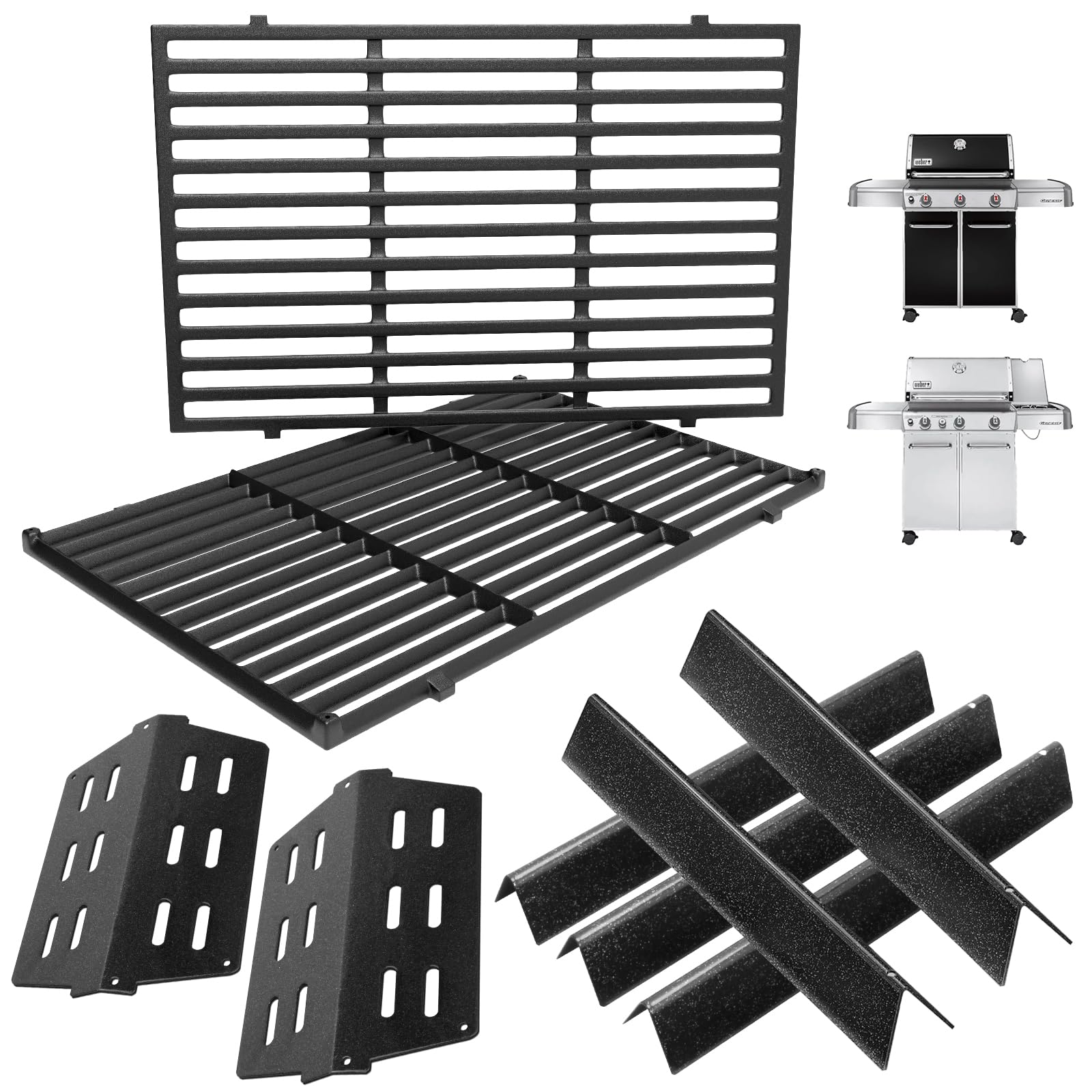 grill parts kit for weber genesis 300 310 330 grill parts for weber genesis e330 e310 s310 s330 ep330 ep310 s320 e320 grill parts 7621 flavorizer bars 17.5", genesis 7524 grates, 7622 heat deflector