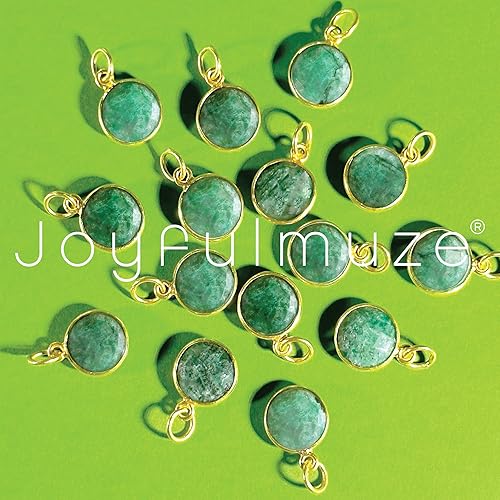 Miniatura 2 de Raw Emerald Gemstone Necklace, Green Natural Round Stone Pendant, 925 Sterling Silver Gold Jewelry, Handmade Gift for Women and Men, May Birthstone