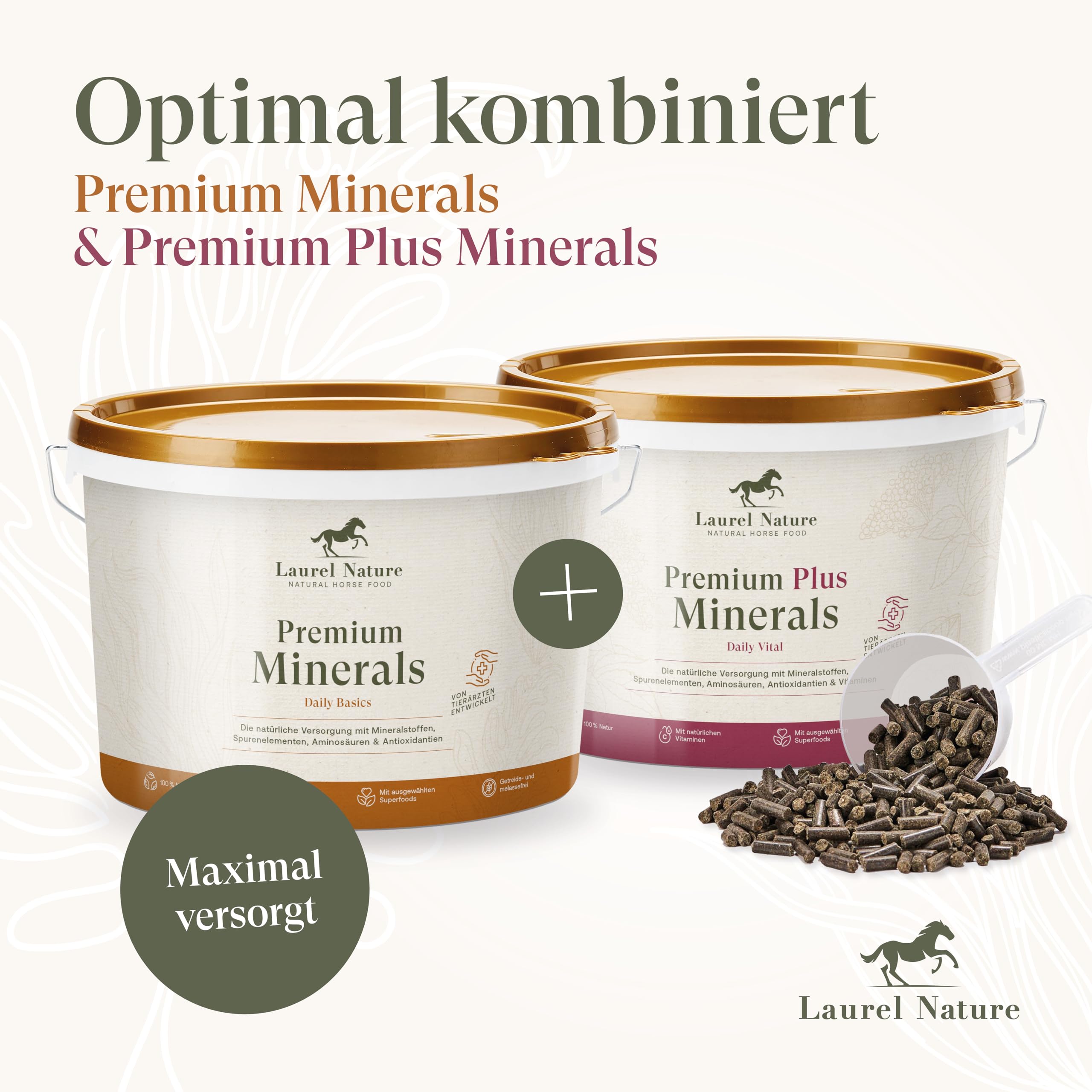 Premium Minerals Mineralfutter Pferde 3kg [100% Natur] Getreide und Melassefrei, Leckerli Pferd, Pferde Zubehör, Biotin Zink Selen (3kg)