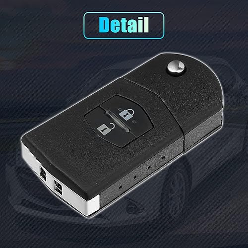 Miniatura 7 de X AUTOHAUX Funda de repuesto para llavero de 2 botones sin llave para Mazda 3 5 6 RX8 CX5 CX7 CX9 con hoja sin chip