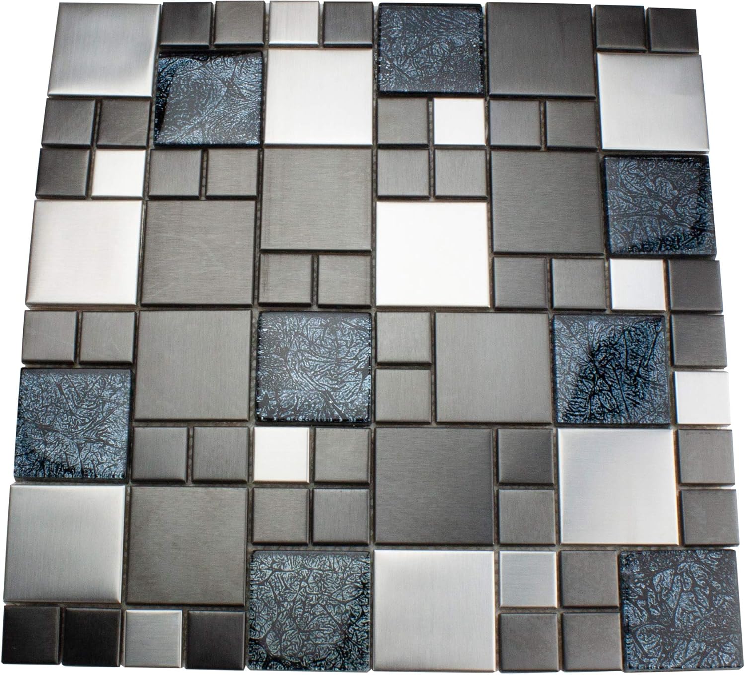 Gеt Sресіаl Prісе Giorbello Travel Series, Executive Suite Steel Mosaic Tile, Glass and Aluminum (10.55 Square Feet (11 Tiles))