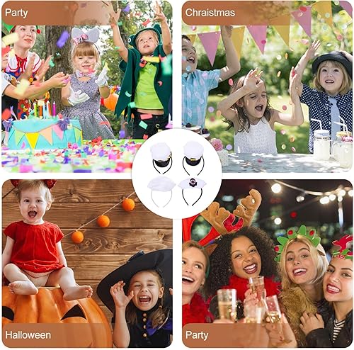 Miniatura 7 de FRCOLOR Sombrero de marinero (4 piezas)  Sombreros de capitán de yate de marinero, trajes de cosplay, Halloween, carnaval, suministros de fiesta,