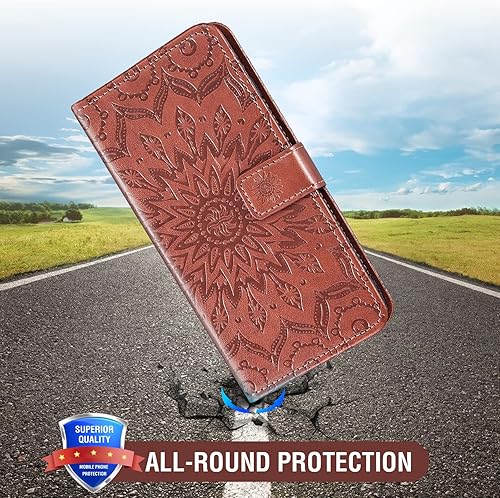 Miniatura 7 de Asuwish Funda de teléfono para Google Pixel 6 con protector de pantalla de vidrio templado y piel de girasol, funda delgada, soporte para tarjetas,