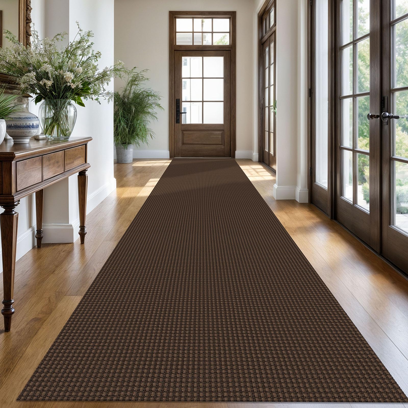KOZYFLY Extra Long Runners for Hallways 3x18 ft Washable Kitchen Runner Non Slip Rubber Backed Hallway Rug Cotton Entryway Runner Rug Floor Carpet for