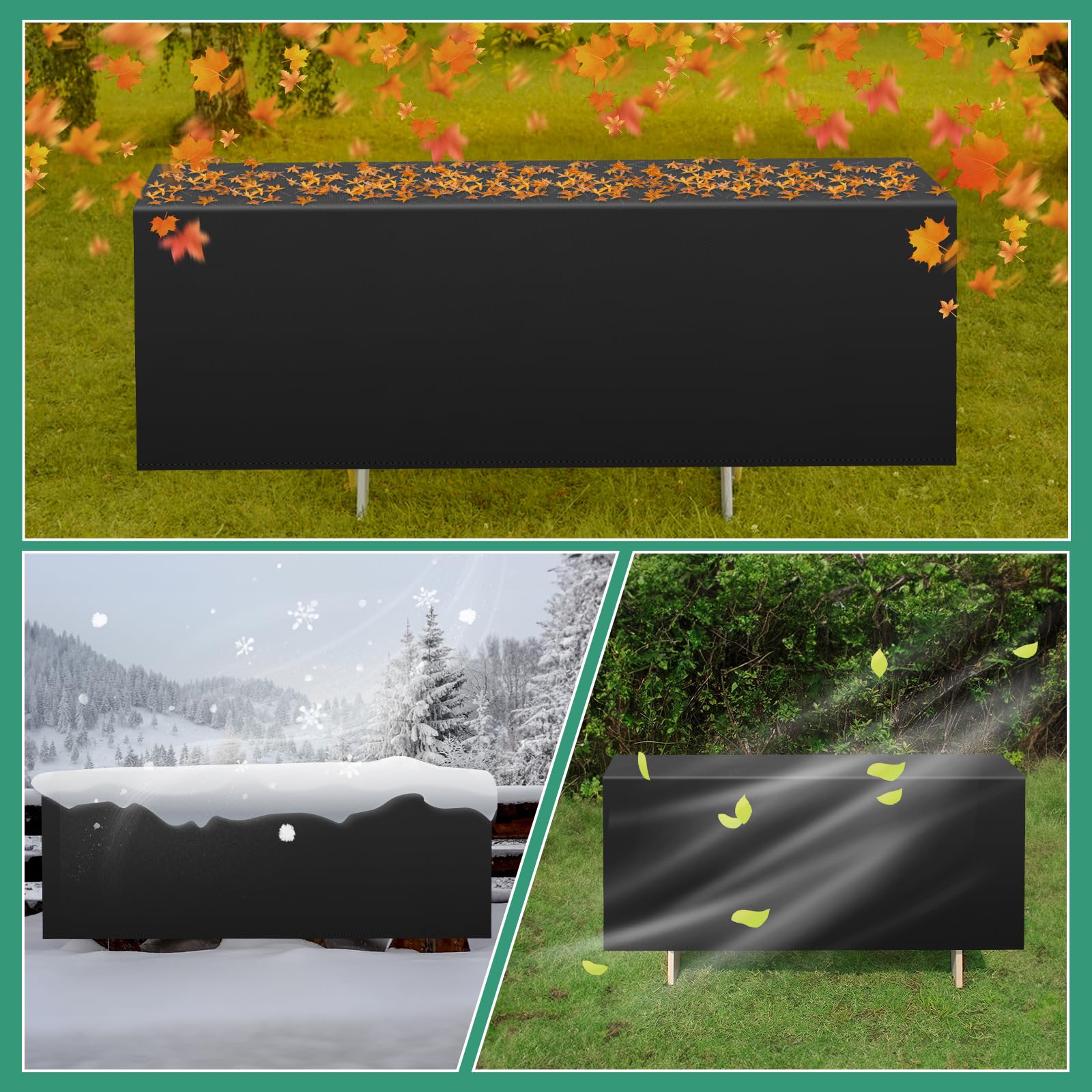 YuYo Copertura Mobili da Giardino, 420D Oxford Copertura Tavolo Esterno, Copertura per Tavolo Giardino Impermeabile Anti-UV Antipolvere Protezione Tavoli e Sedie, Copritavolo Rattan 150x90x75CM