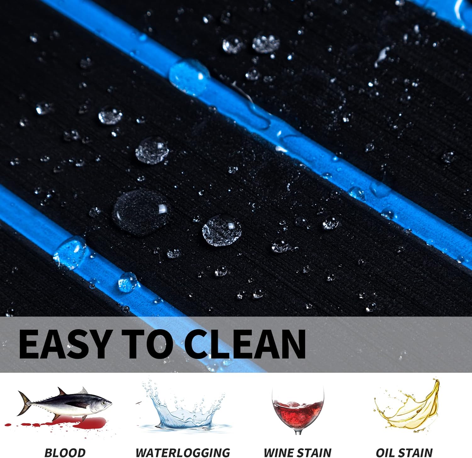 Fullfire EVA Foam Boat Flooring, Faux Teak Marine Boat Decking Sheet with Self-Adhesive Deck Carpet for Bass Boat Jon Boat Pontoon RV Kayak Floor 94" x 47"/35"/16"