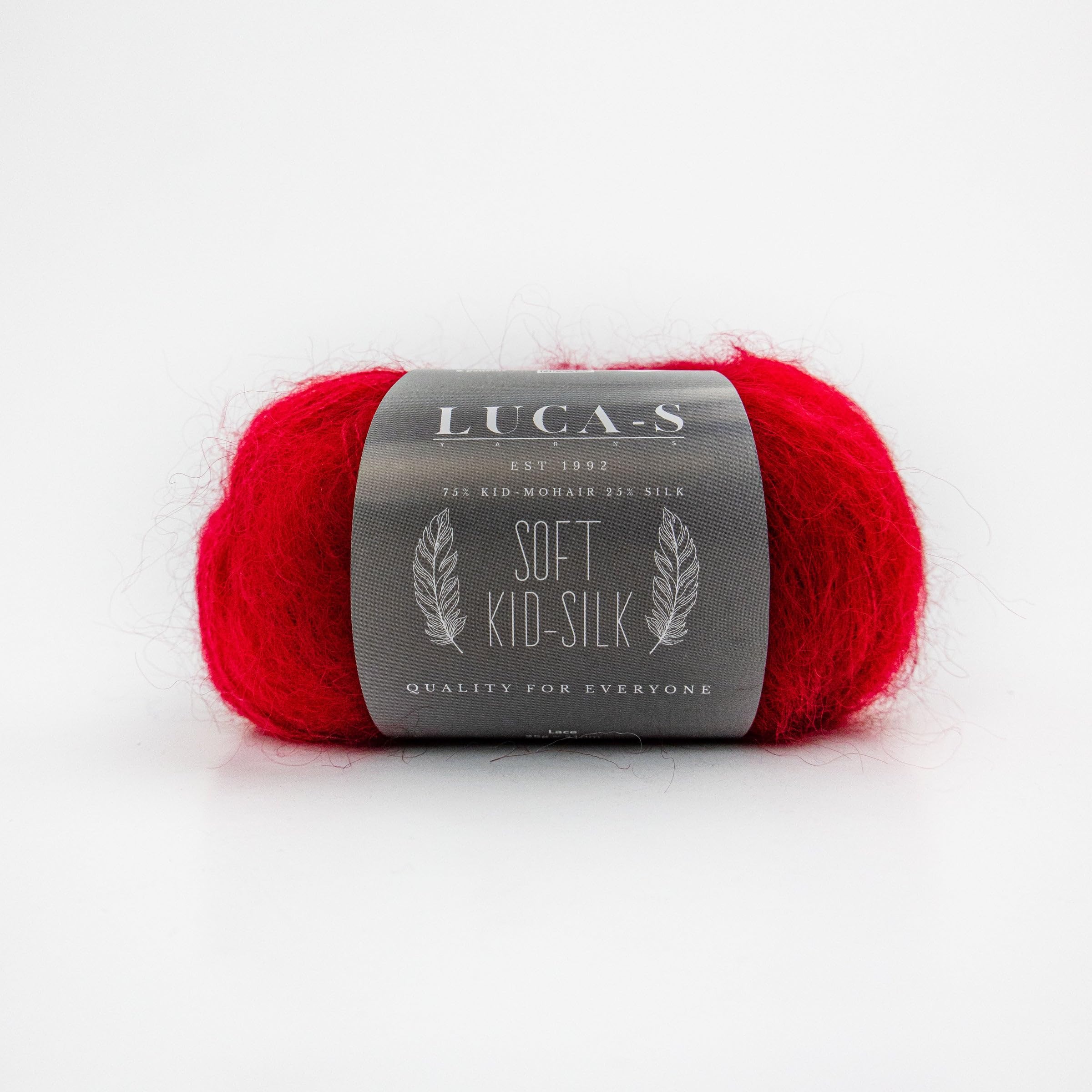 Set of 2 Soft Kid Mohair & Silk Yarn for Knitting & Crochet, 75% Mohair 25% Silk, 25g 210m