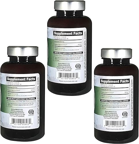 Miniatura 2 de Pure Agaricus Blazei, suplemento orgánico de hongos, suplementos de apoyo saludable, paquete de 3, 90 cápsulas cada uno