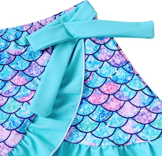 ALISISTER Girls Swimsuit 3 Piece Bathing Suits with Cover Ups Skirt 3-8Y