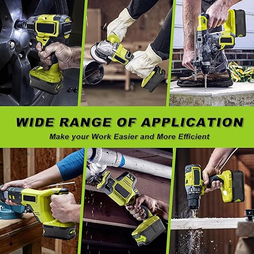 Miniatura 8 de 2Pack 6.0Ah Replacement for Ryobi 18V Battery and Charger Combo Replacement for Ryobi 18V Lithium P102 P103 P104 P105 P107 P109 P108 P190 P122