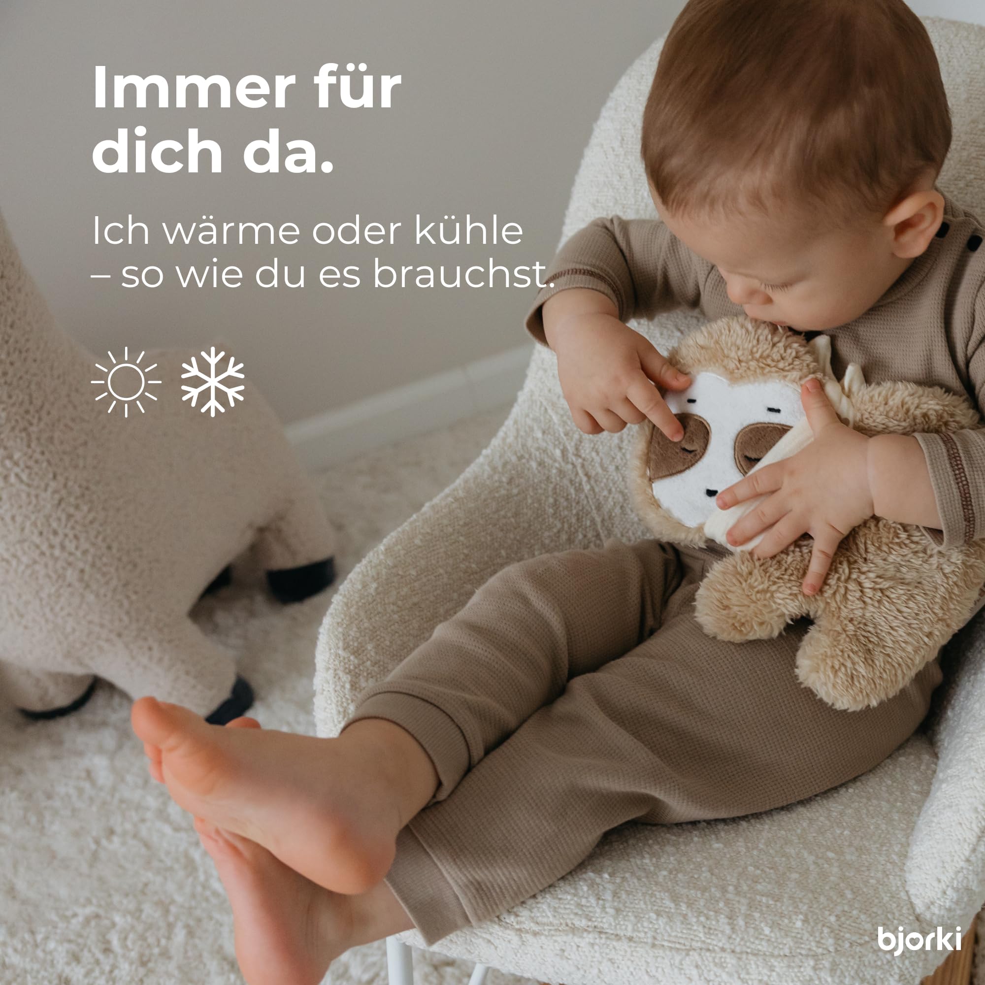 BJORKI Coussin chauffant pour bébé et enfant - Coussin chauffant avec garnissage en graines de lin pour le micro-ondes - Parfait comme doudou et coussin apaisant pour la chaleur et le bien-être
