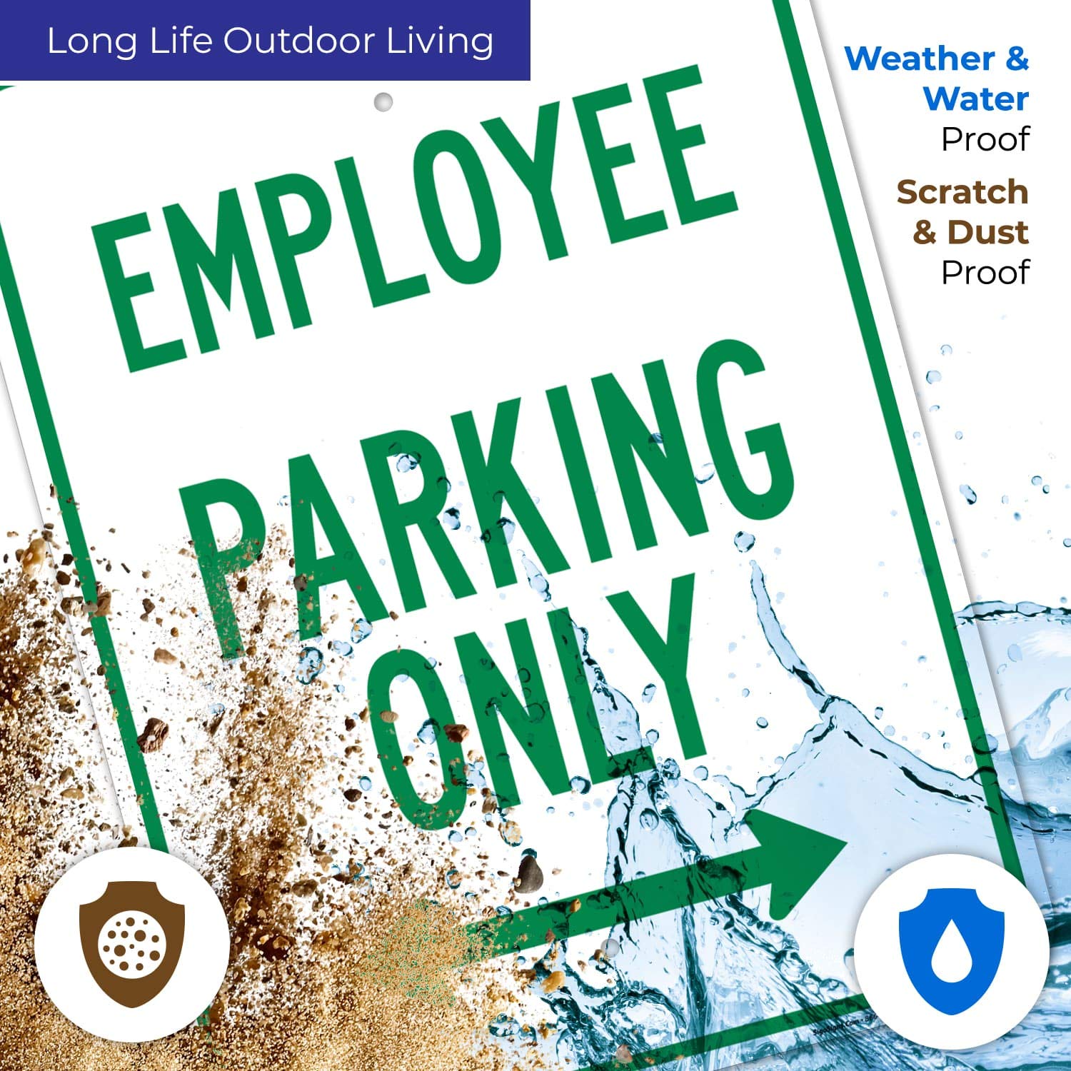 Employee Parking Only Sign, 18x24 Inches, Rust Free .063 Aluminum, Fade Resistant, Easy Mounting, Indoor/Outdoor Use, Made in USA