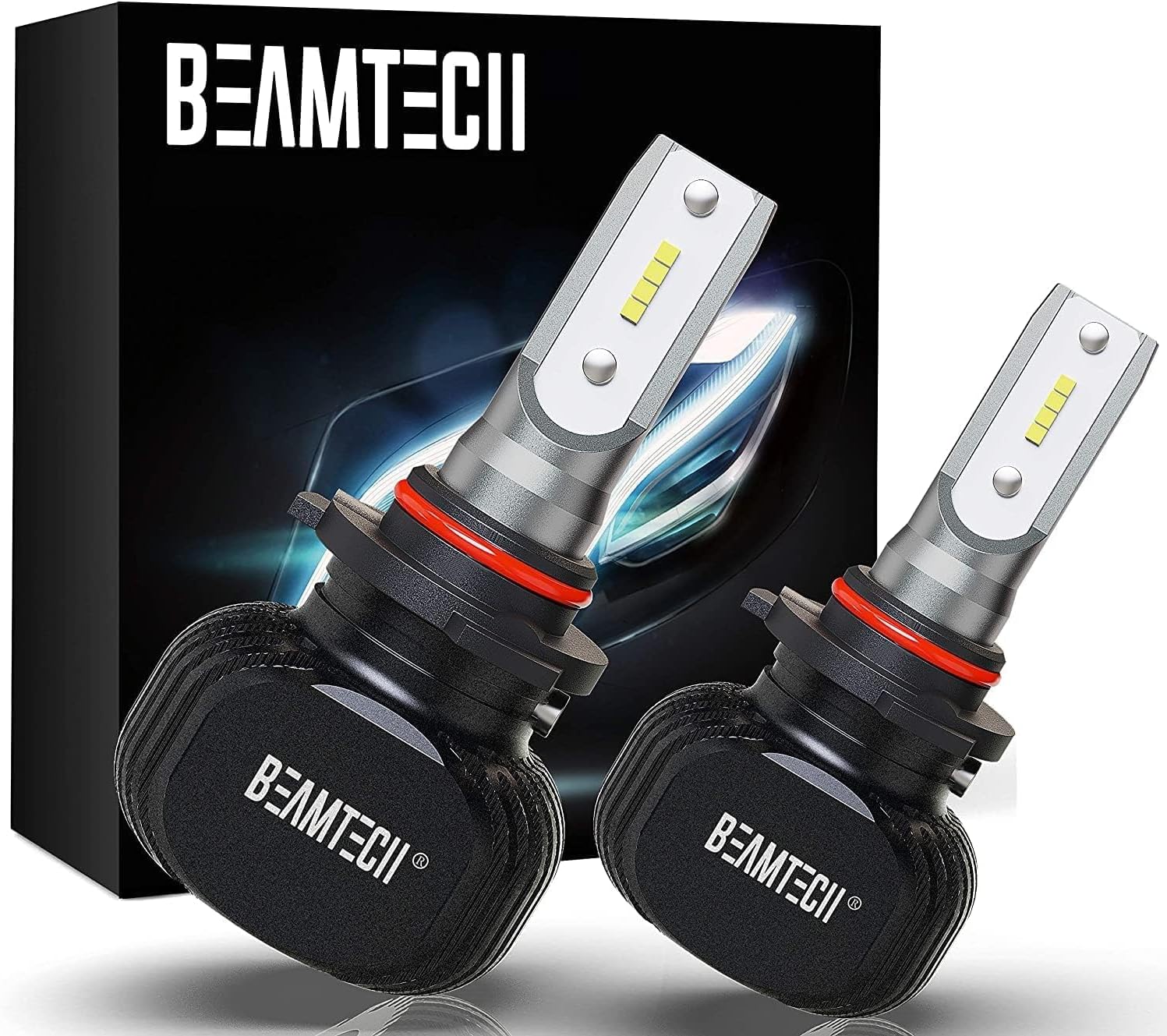 BEAMTECH 9005 HB3 LED Bulb, S1 Series Powersports LED Bulbs for ATV/UTV 10000LM 50W Fanless Quieter CSP Chip Cool White All In One Halogen Replacement Fog Light