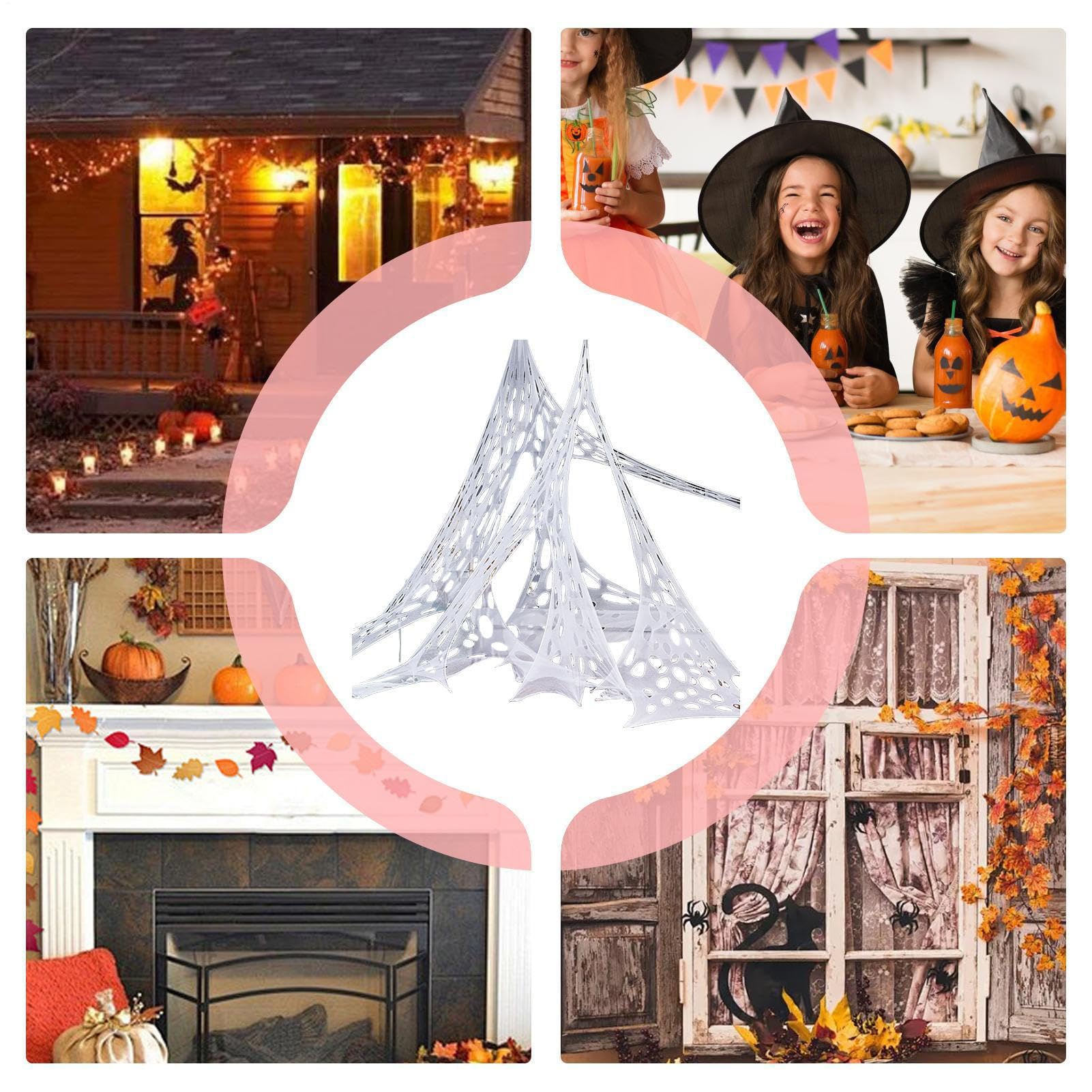 Garza Di Halloween Tessuto Ragnatela Per Interni | Decorazioni Spaventose Per Parete Porta Recinto Giardino Patio Cortile Ringhiera