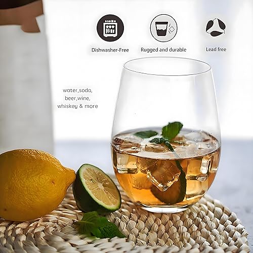 Miniatura 2 de Juego de copas de vino sin tallo de 2 a 20 onzas, sin plomo, aptas para lavavajillas, perfectas para piscina, al aire libre, campamento, fiesta de
