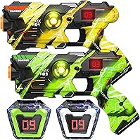 Vista 7 de Juego de 4 pistolas láser con pantalla LED digital y chaleco para mostrar la puntuación, pistolas láser infrarrojas multifuncionales, juguetes