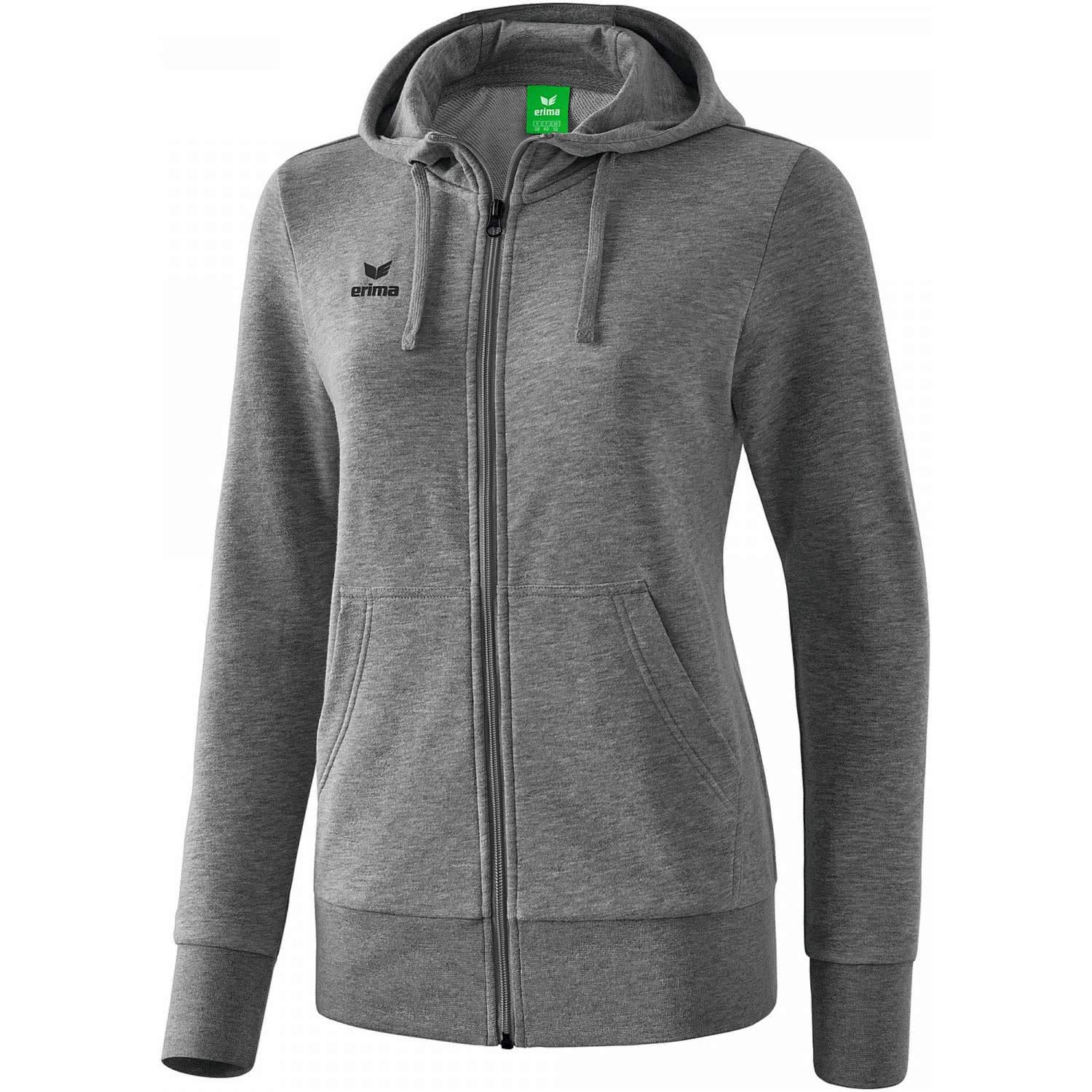 Erima Hooded Sweat Jacket - Grey Marl, 34