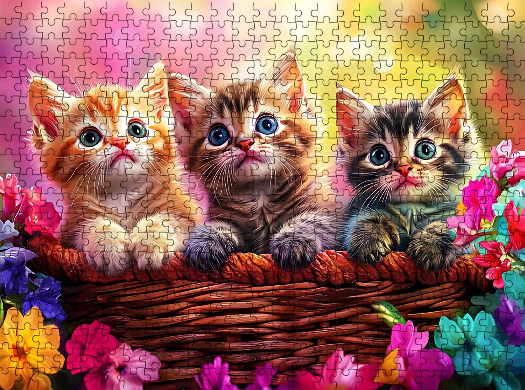 gatto Carino-2 Puzzle 1500 Pezzi per Adulti, Puzzle in Legno - Collezione Classica con Poster Incluso - Sfida di Concentrazione e Passatempo Antistress, Gioco Educativo per Famiglia, 87 x 57 cm f0-686