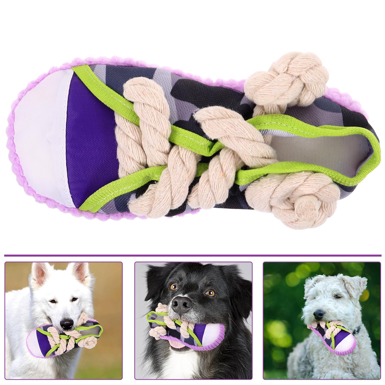 DECHOUS Jouet pour Chien en Corde de Coton à Mâcher de Chaussure, Jouet Couineur Facile à Nettoyer pour Chiots et Grands Chiens, pour Jeux Interactifs