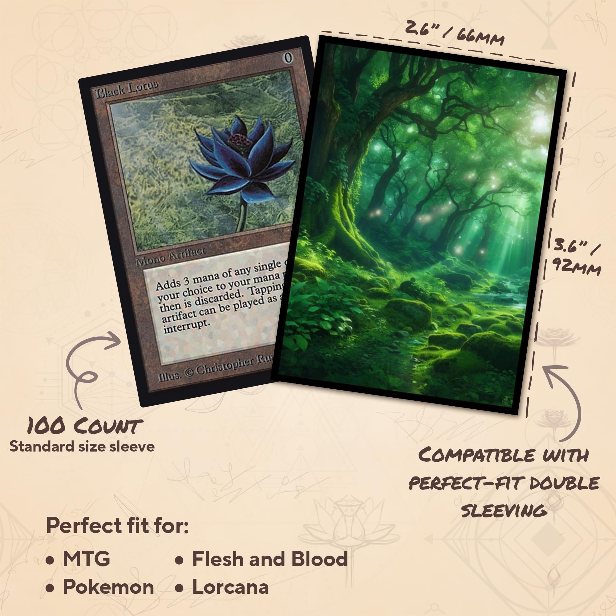 Amazon.com: Paramint Green Mana MTG Card Sleeves (Smooth) - 104 Count  Standard Size TCG Sleeves - Compatible with Magic The Gathering - Double  Sleeving