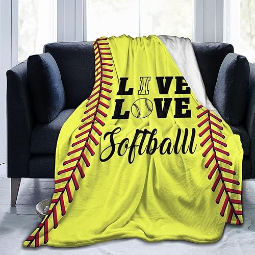 Miniatura 2 de Manta de softball Live Love Softbol Regalos Manta Manta de forro polar cómoda manta de franela suave manta de sofá manta de regalo de cumpleaños