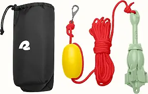 Retrospec Mainstay 3.5 lbs Folding Grapnel Anchor Kit with 26FT Rope, PP Buoy, Water-Resistant Travel Bag, and Rust-Resistant Snap Hook for Inflatable Paddle Boards, Docks & Kayaks