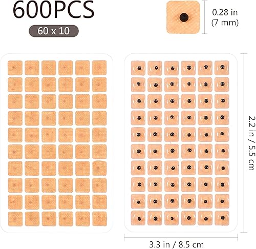 Miniatura 8 de ROSENICE 600 unidades de semillas de acupuntura Vaccaria desechables para prensas de oído, kit de acupresión de semillas de oído multicondición (10
