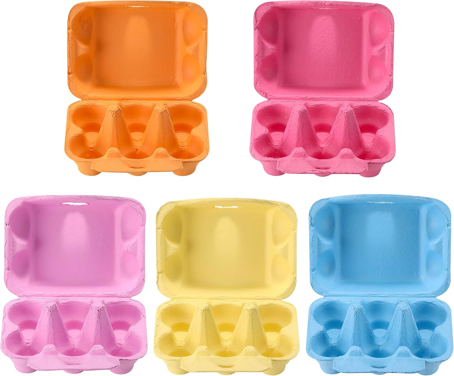 Half Dozen Colored Egg Cartons 20 Pack, Natural Pulp Paper Egg Cartons 6 Count for Chicken Eggs Reusable, Blank Colorful Easter Toy Color Storage Tray for Holds Up to Six 6 Egg Holder Basket Cardboard