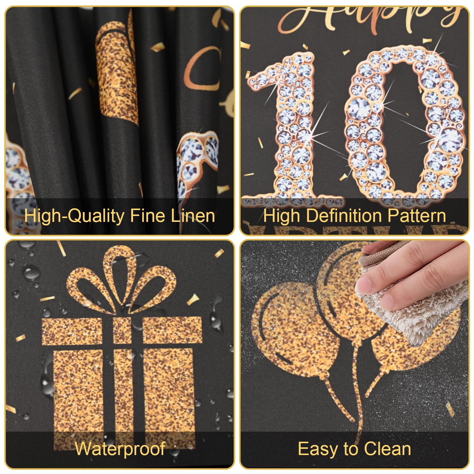 QGGTQG Tischläufer Geburtstag, 2 Stück Bunt Happy Birthday, 180 X