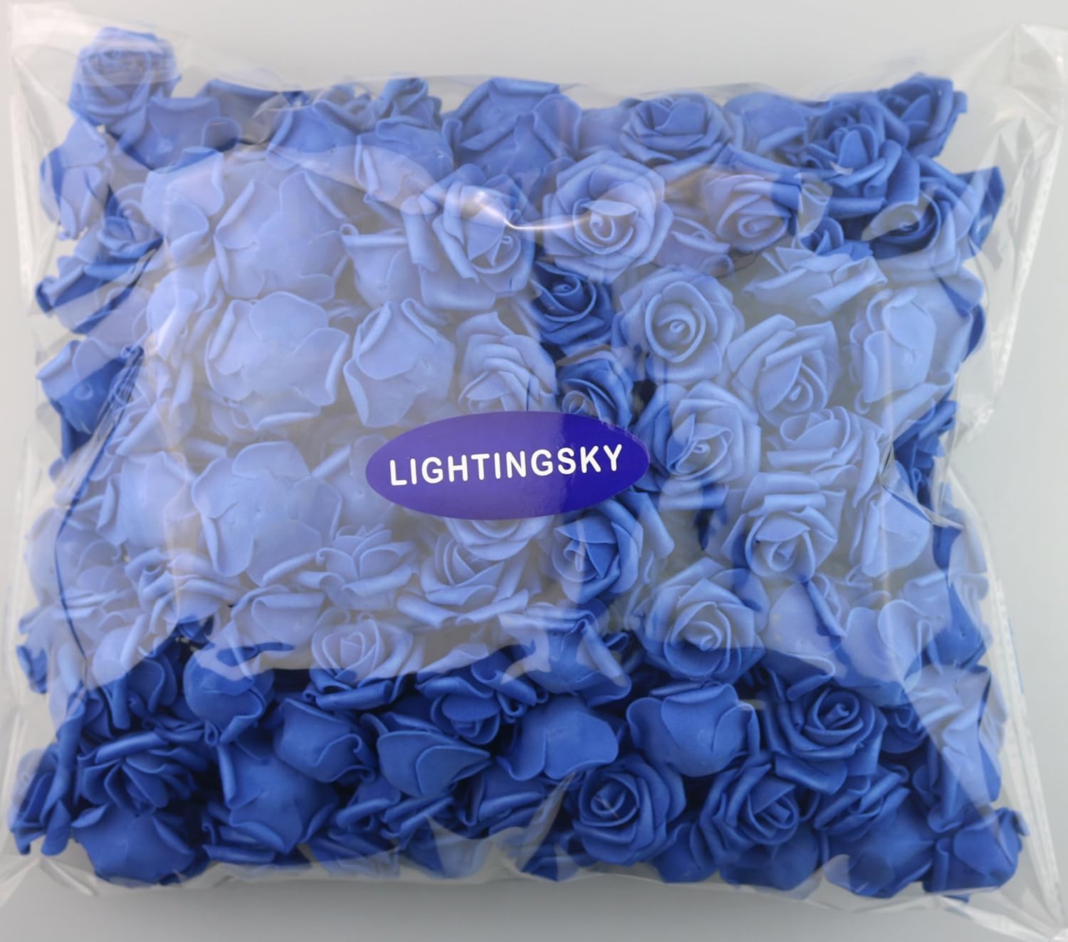 300pcs 2 inch Real Touch Artificial Rose Head, DIY 3D Artificial Flowers for Wedding Bouquets, Room Decoration (Deep Blue)